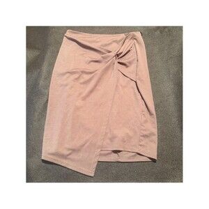kate kasin knot -Detail Midi Skirt large Dusty Rose fitted pencil solid 00
